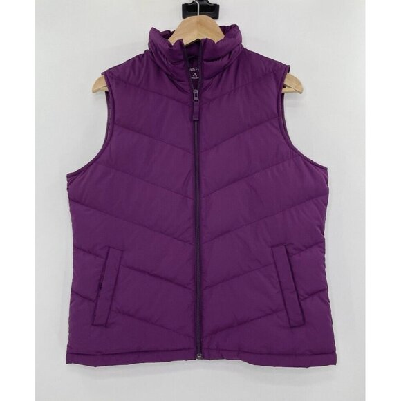 Lands’ End Women’s Purple 80% Down 20% Feathers Filled Puffer Zip Vest‎ Sz M - Picture 1 of 10